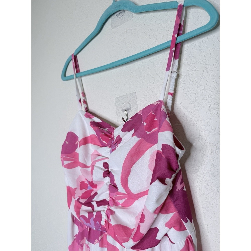 Petal + Pup Monica Floral Fit & Flared Tiered Maxi Dress Womens M Pink Garden - Picture 6 of 12